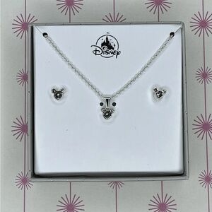 Disney Silver Mickey Mouse Necklace Set
